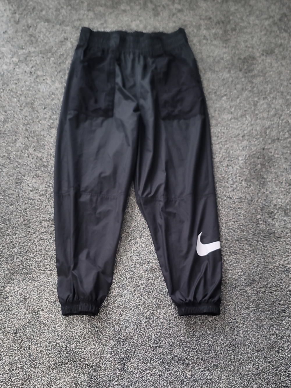 Nike Black Jogger Pants with White Swoosh - Kids